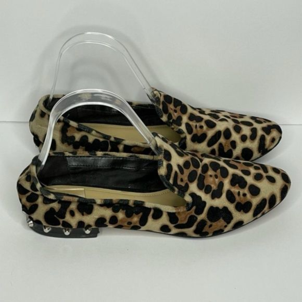 Marc Fisher Velvet Studded Animal‎ Print Flats